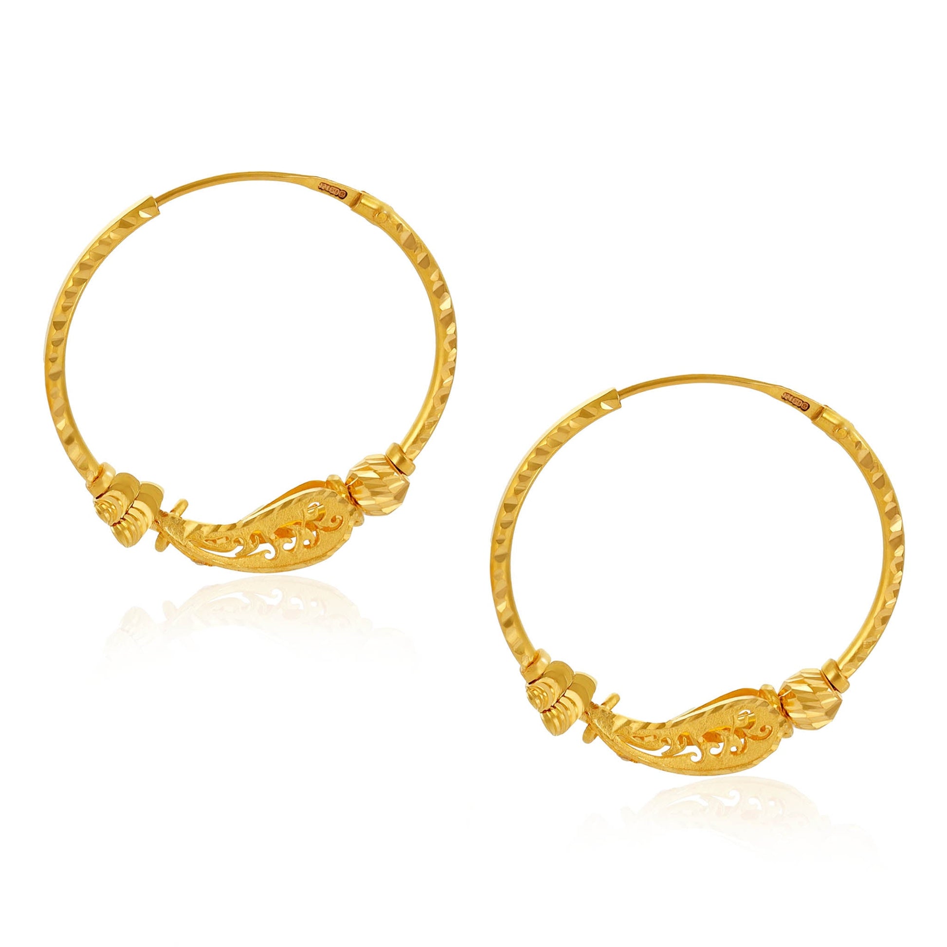 22ct Yellow Gold Hoop Earrings BF1224 - ER25 - FJewellery