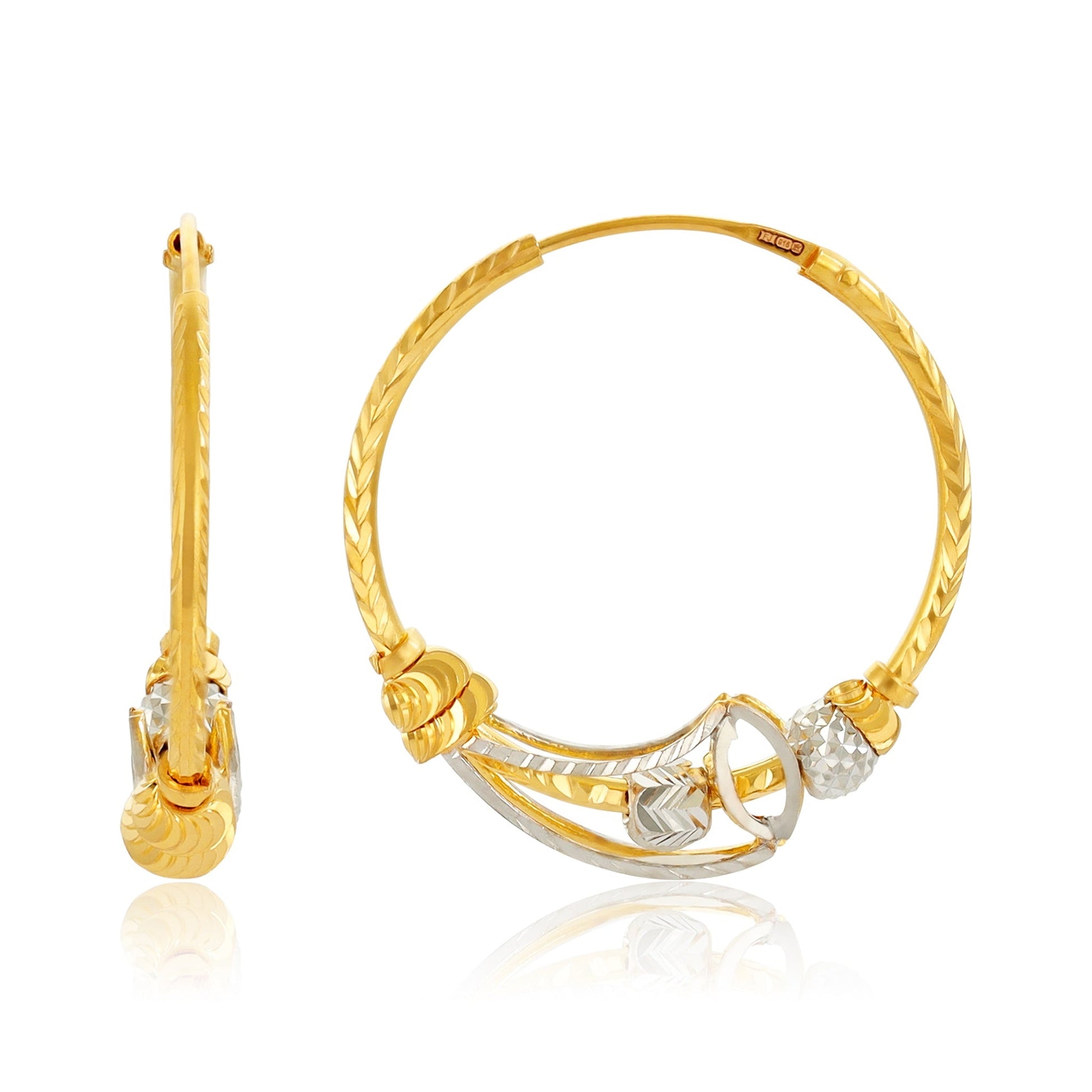 22ct Yellow Gold Hoop Earrings BF1224 - ER26 - FJewellery