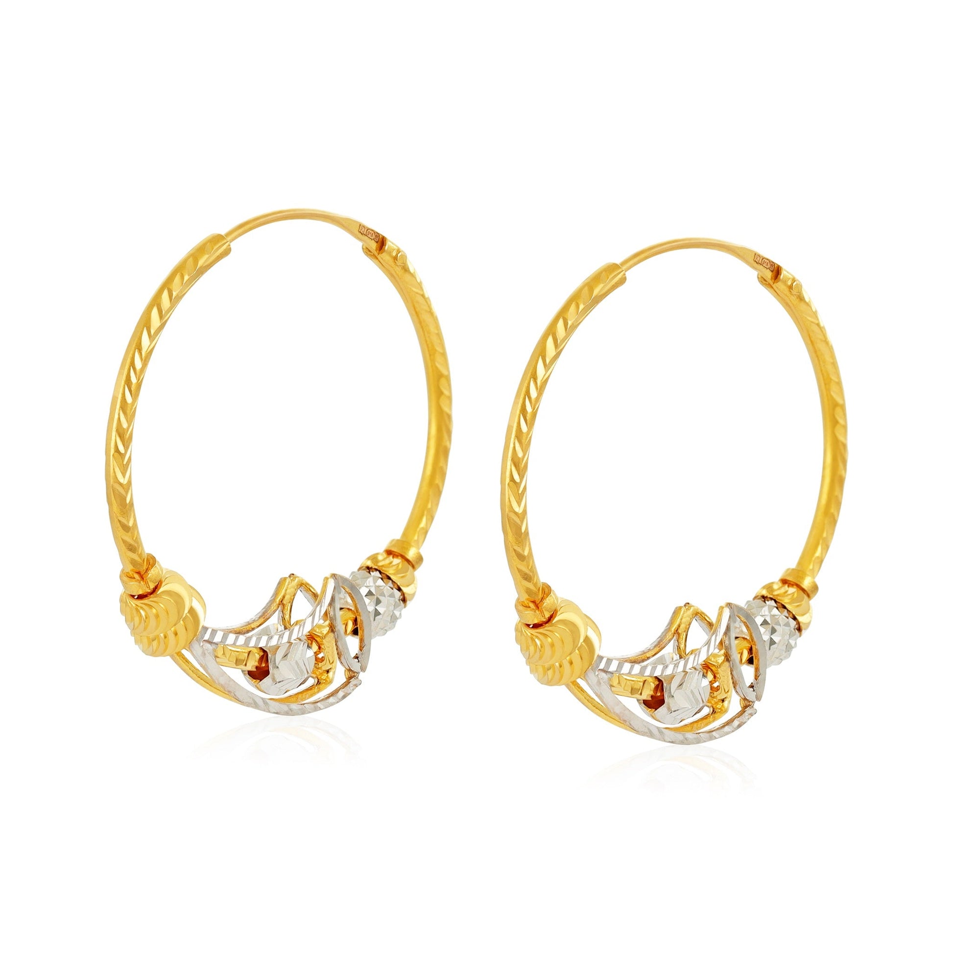 22ct Yellow Gold Hoop Earrings BF1224 - ER26 - FJewellery