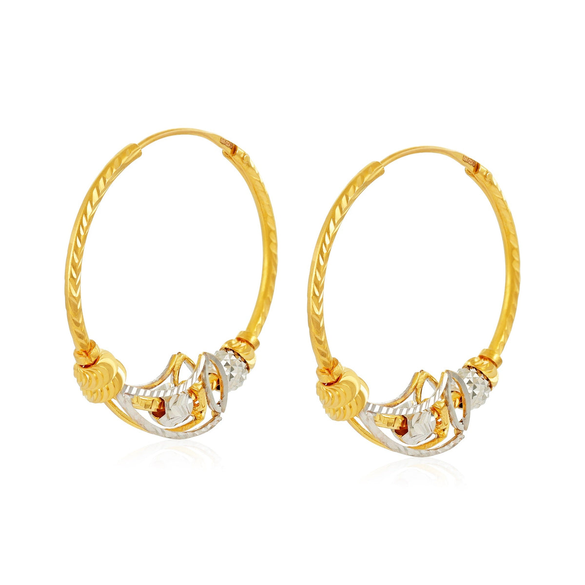 22ct Yellow Gold Hoop Earrings BF1224-ER26 - FJewellery