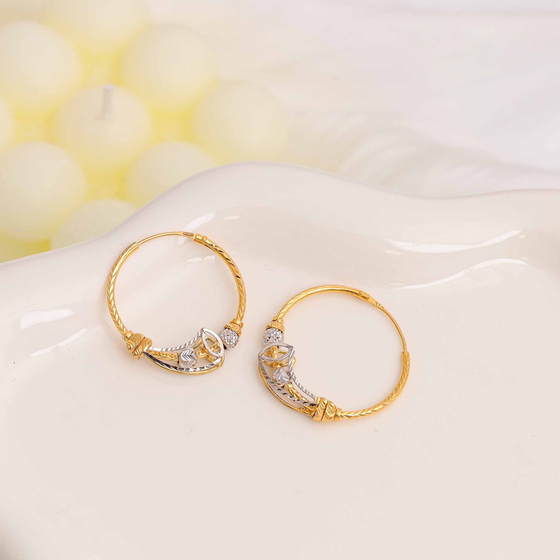 22ct Yellow Gold Hoop Earrings BF1224 - ER26 - FJewellery