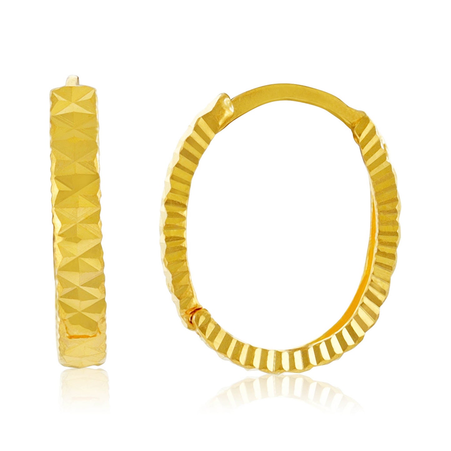 22ct Yellow Gold Hoop Earrings BF1224 - ER29 - FJewellery