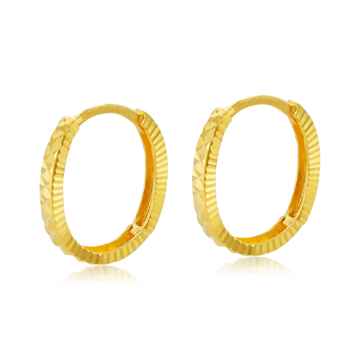 22ct Yellow Gold Hoop Earrings BF1224-ER29 - FJewellery