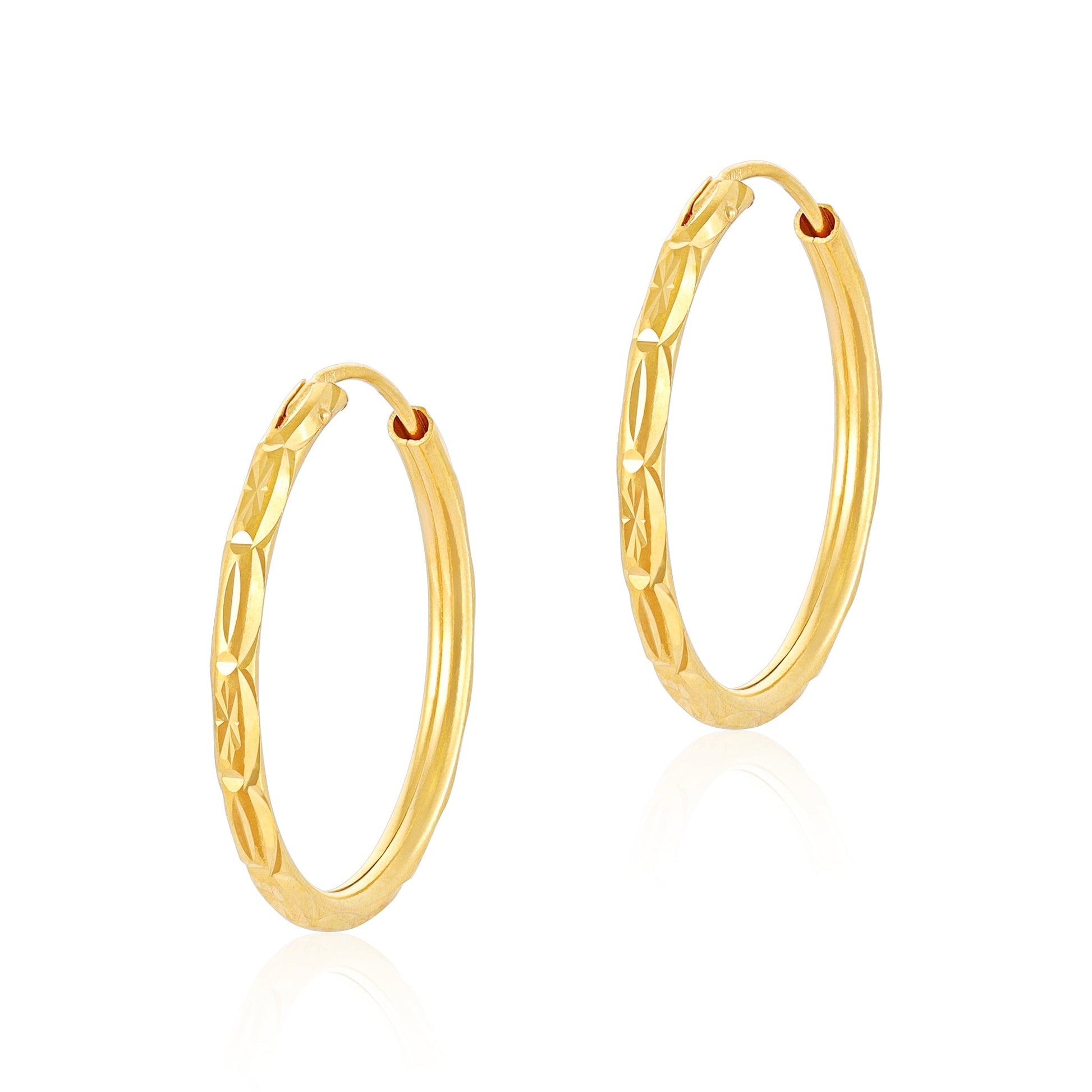 22ct Yellow Gold Hoop Earrings BF1224 - ER42 - FJewellery