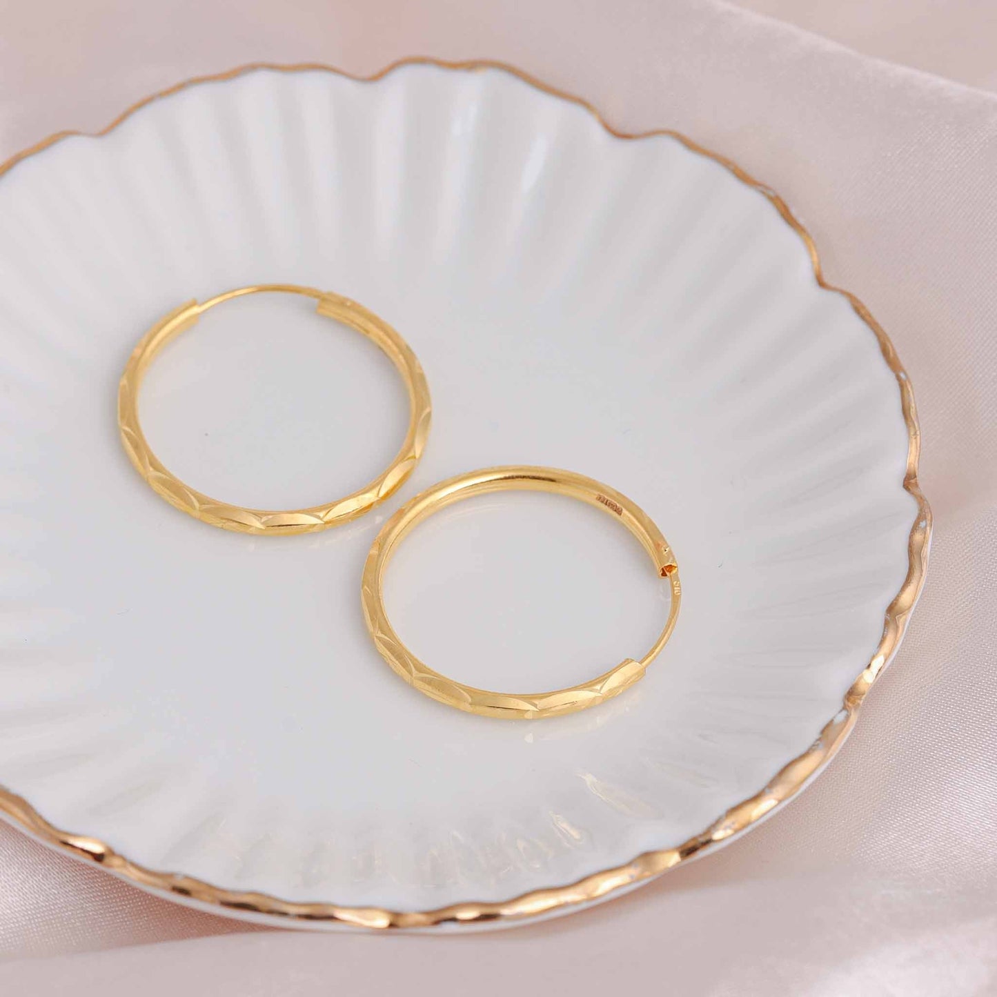 22ct Yellow Gold Hoop Earrings BF1224-ER43 - FJewellery