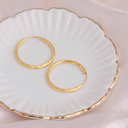 22ct Yellow Gold Hoop Earrings BF1224-ER43 - FJewellery