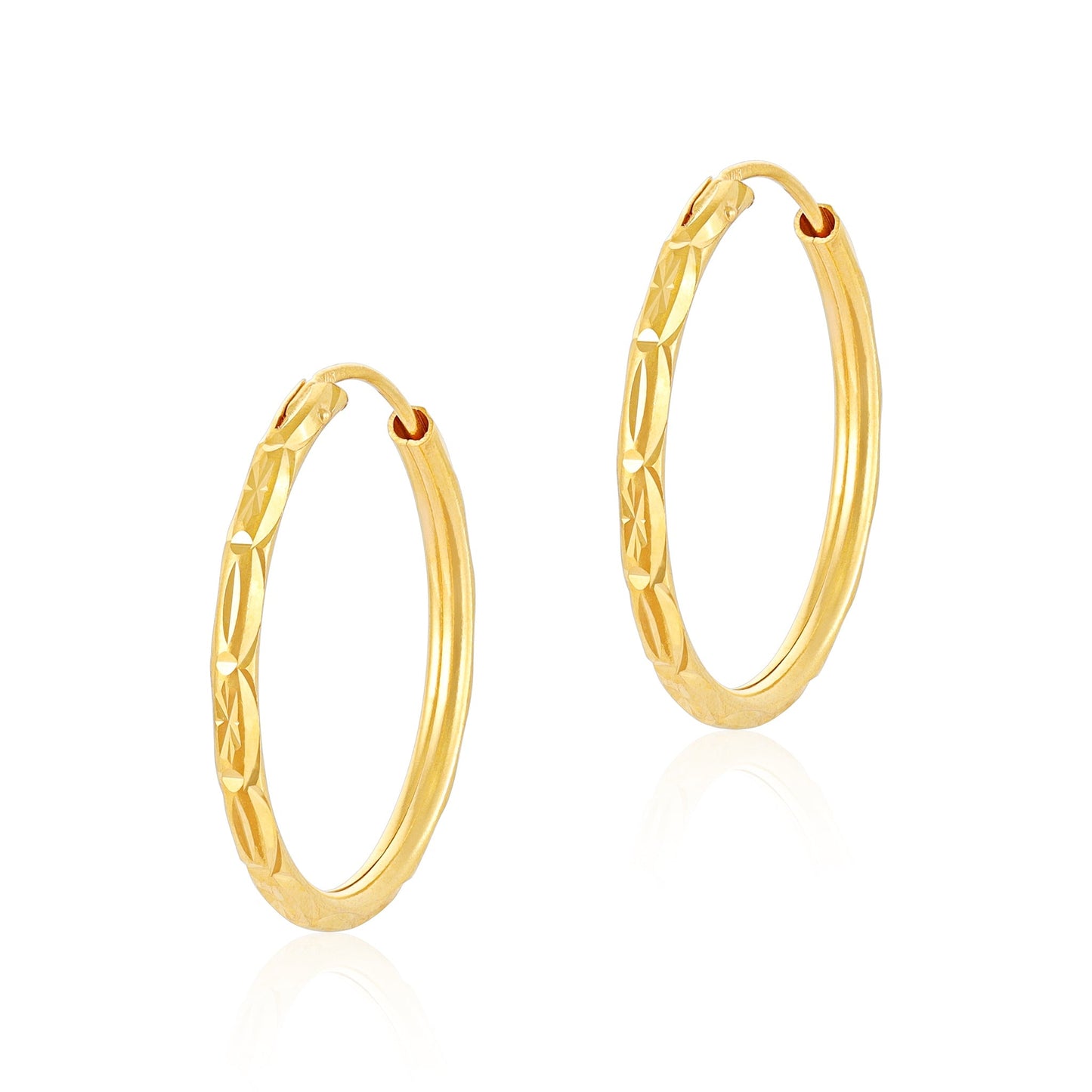22ct Yellow Gold Hoop Earrings BF1224-ER43 - FJewellery