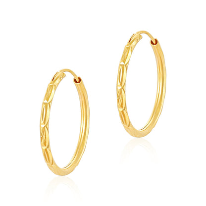 22ct Yellow Gold Hoop Earrings BF1224-ER43 - FJewellery