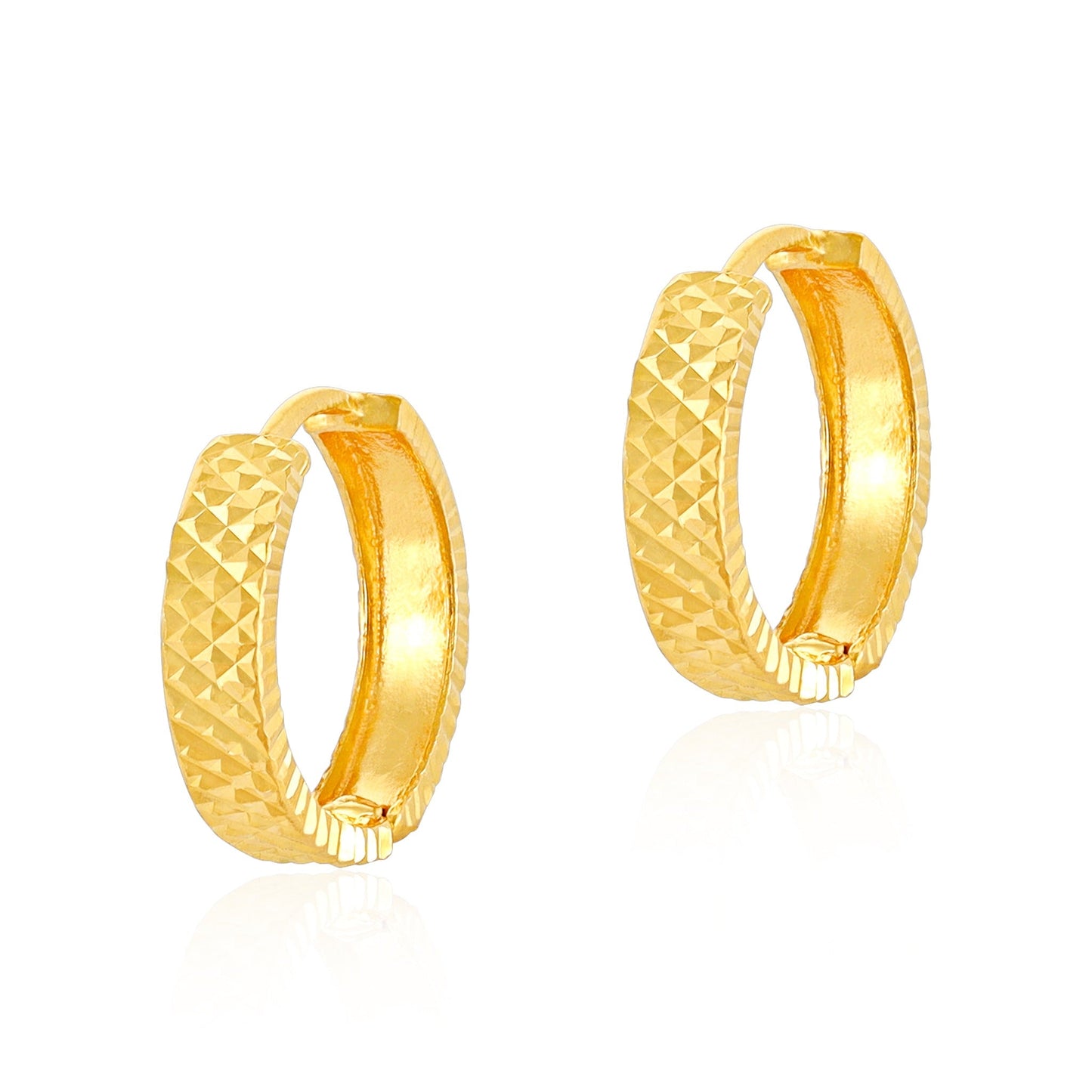 22ct Yellow Gold Hoop Earrings BF1224 - ER48 - FJewellery