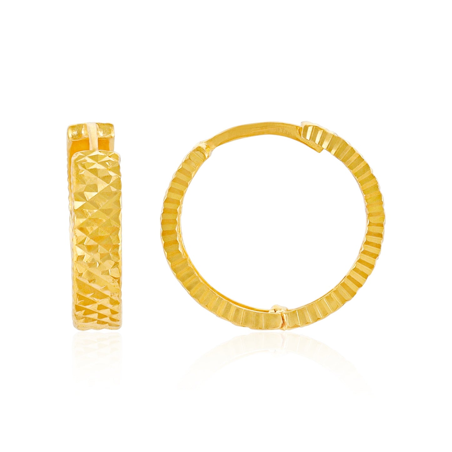 22ct Yellow Gold Hoop Earrings BF1224 - ER48 - FJewellery