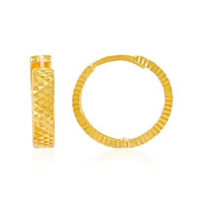 22ct Yellow Gold Hoop Earrings BF1224 - ER48 - FJewellery