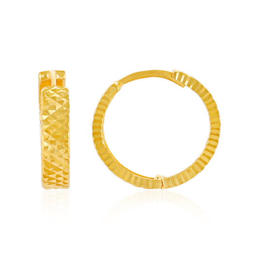 22ct Yellow Gold Hoop Earrings BF1224 - ER48 - FJewellery
