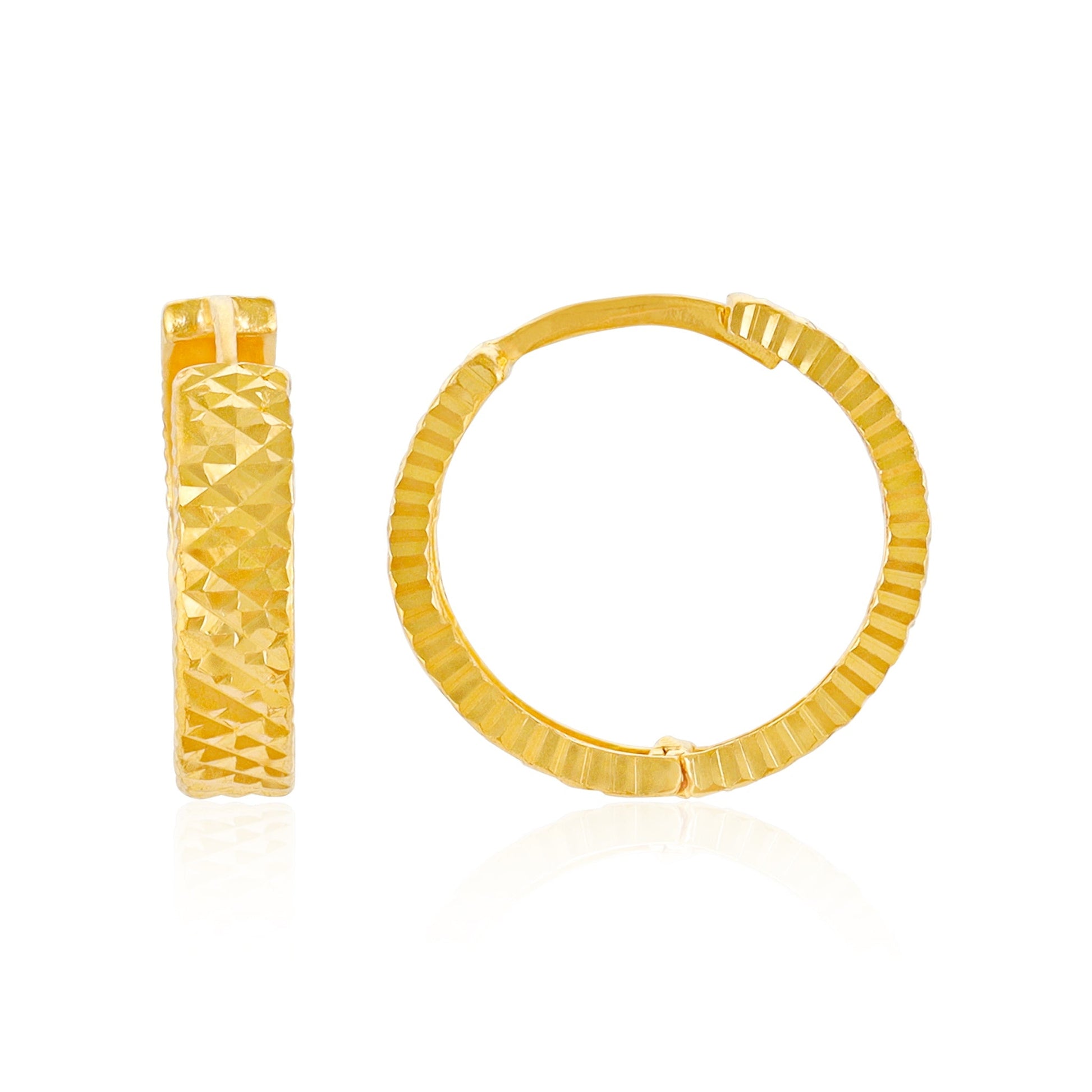 22ct Yellow Gold Hoop Earrings BF1224 - ER49 - FJewellery