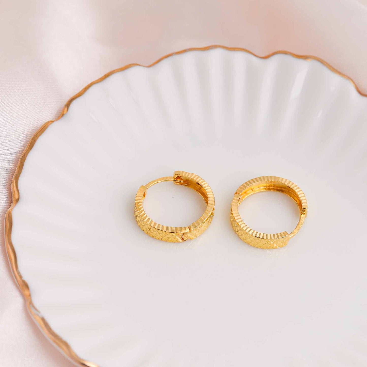 22ct Yellow Gold Hoop Earrings BF1224 - ER49 - FJewellery