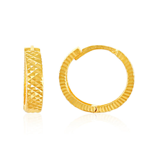 22ct Yellow Gold Hoop Earrings BF1224 - ER53 - FJewellery