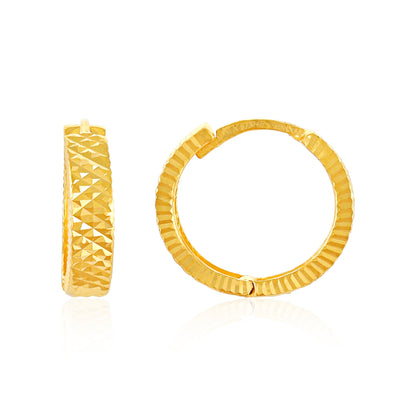 22ct Yellow Gold Hoop Earrings BF1224-ER53 - FJewellery