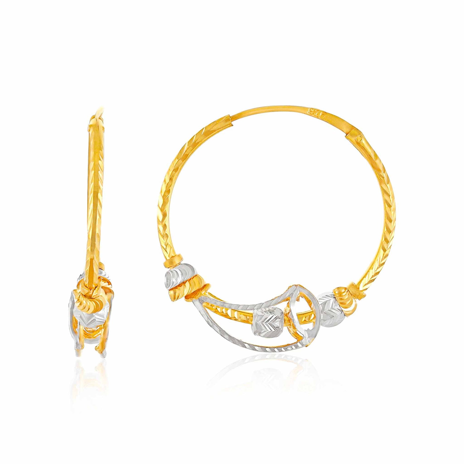 22ct Yellow Gold Hoop Earrings BF1224 - ER57 - FJewellery