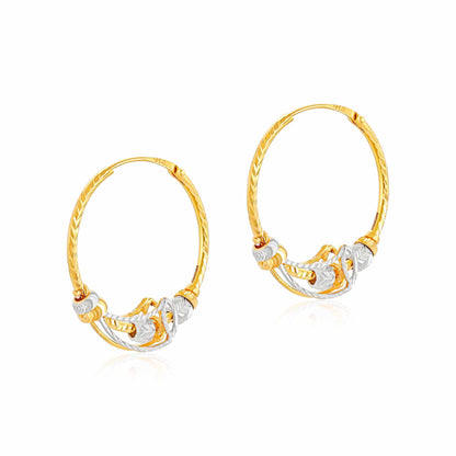22ct Yellow Gold Hoop Earrings BF1224 - ER57 - FJewellery
