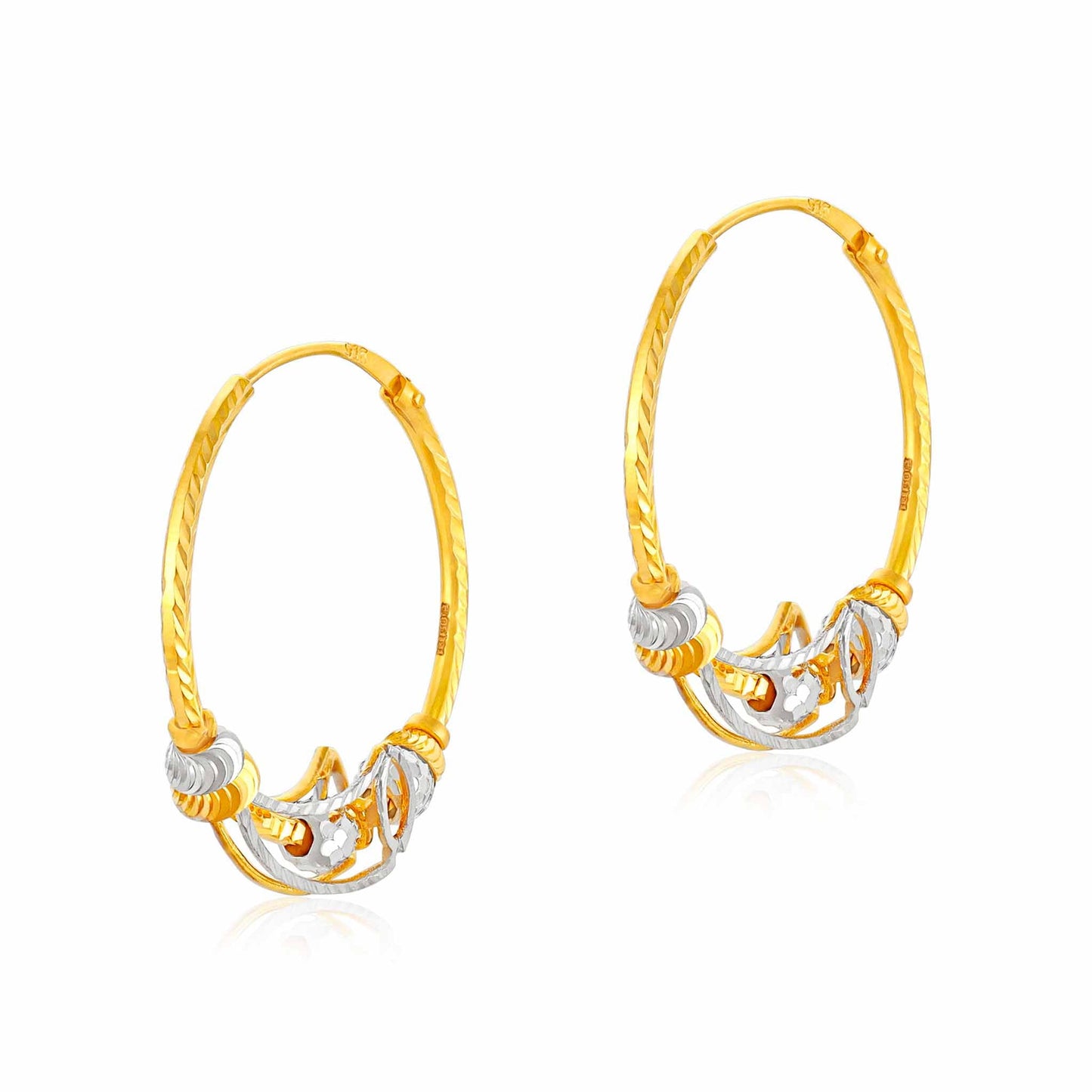 22ct Yellow Gold Hoop Earrings BF1224 - ER58 - FJewellery