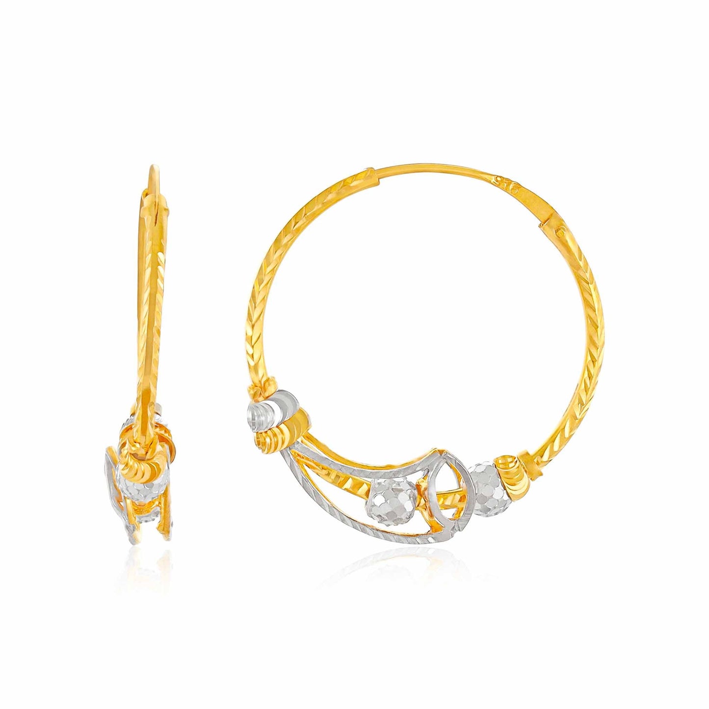 22ct Yellow Gold Hoop Earrings BF1224 - ER58 - FJewellery