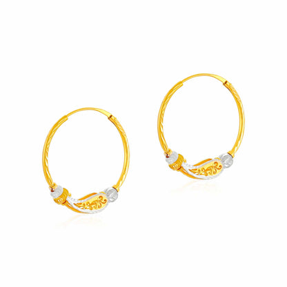 22ct Yellow Gold Hoop Earrings BF1224 - ER60 - FJewellery
