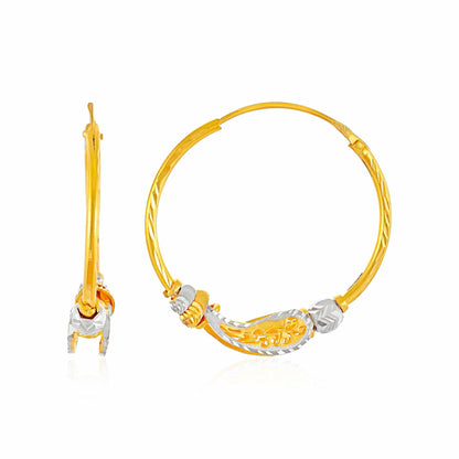 22ct Yellow Gold Hoop Earrings BF1224 - ER60 - FJewellery