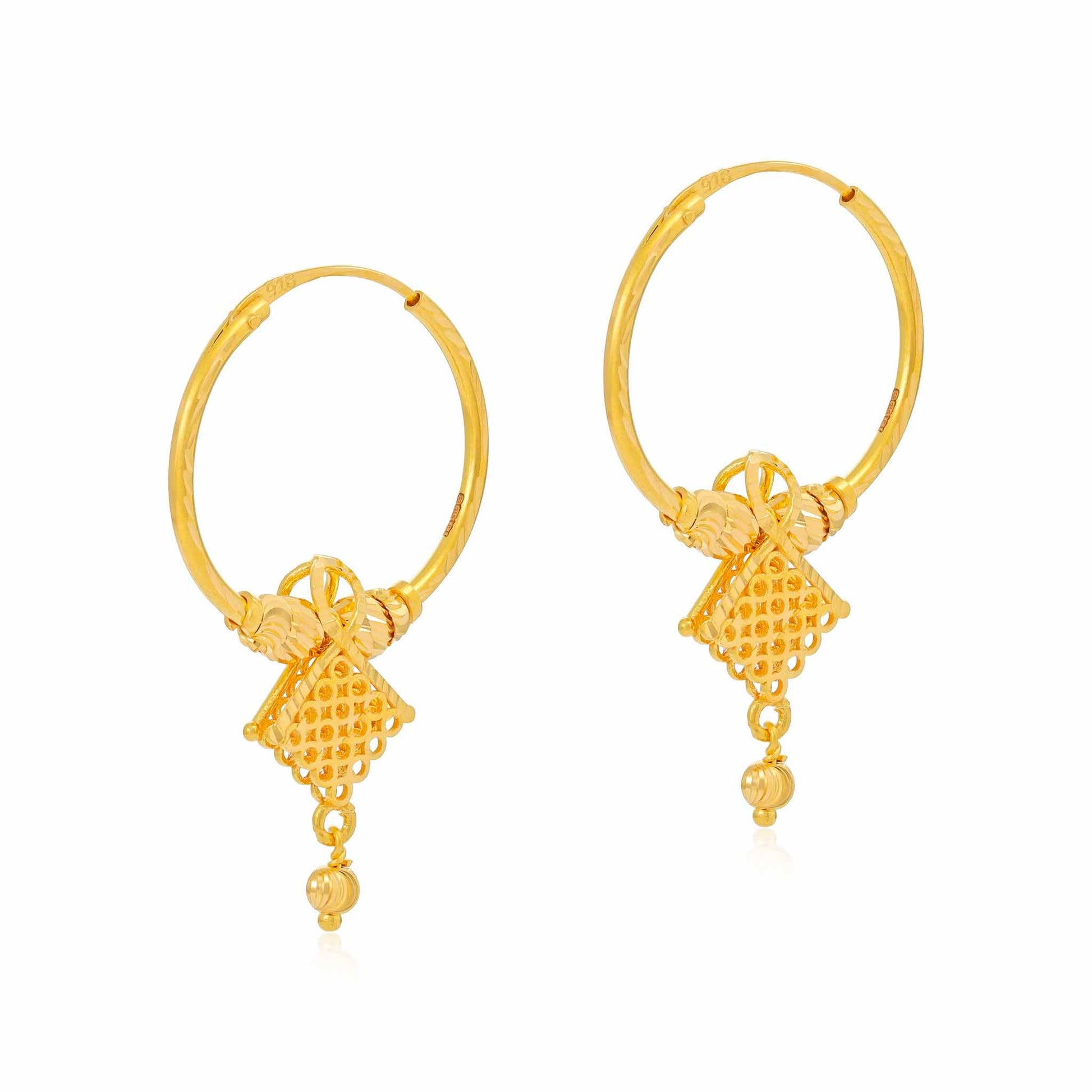 22ct Yellow Gold Hoop Earrings BF1224-ER62 - FJewellery