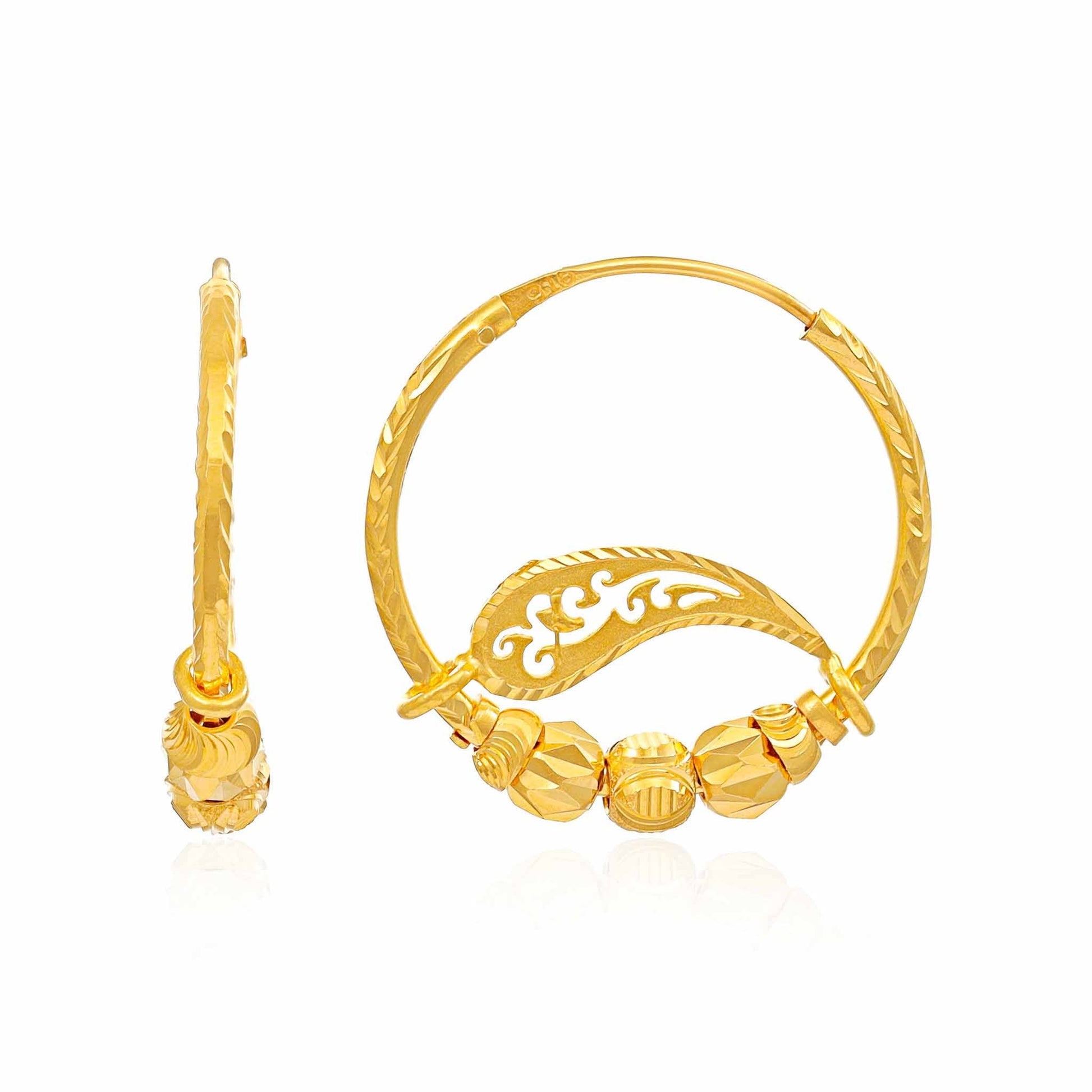 22ct Yellow Gold Hoop Earrings BF1224 - ER63 - FJewellery