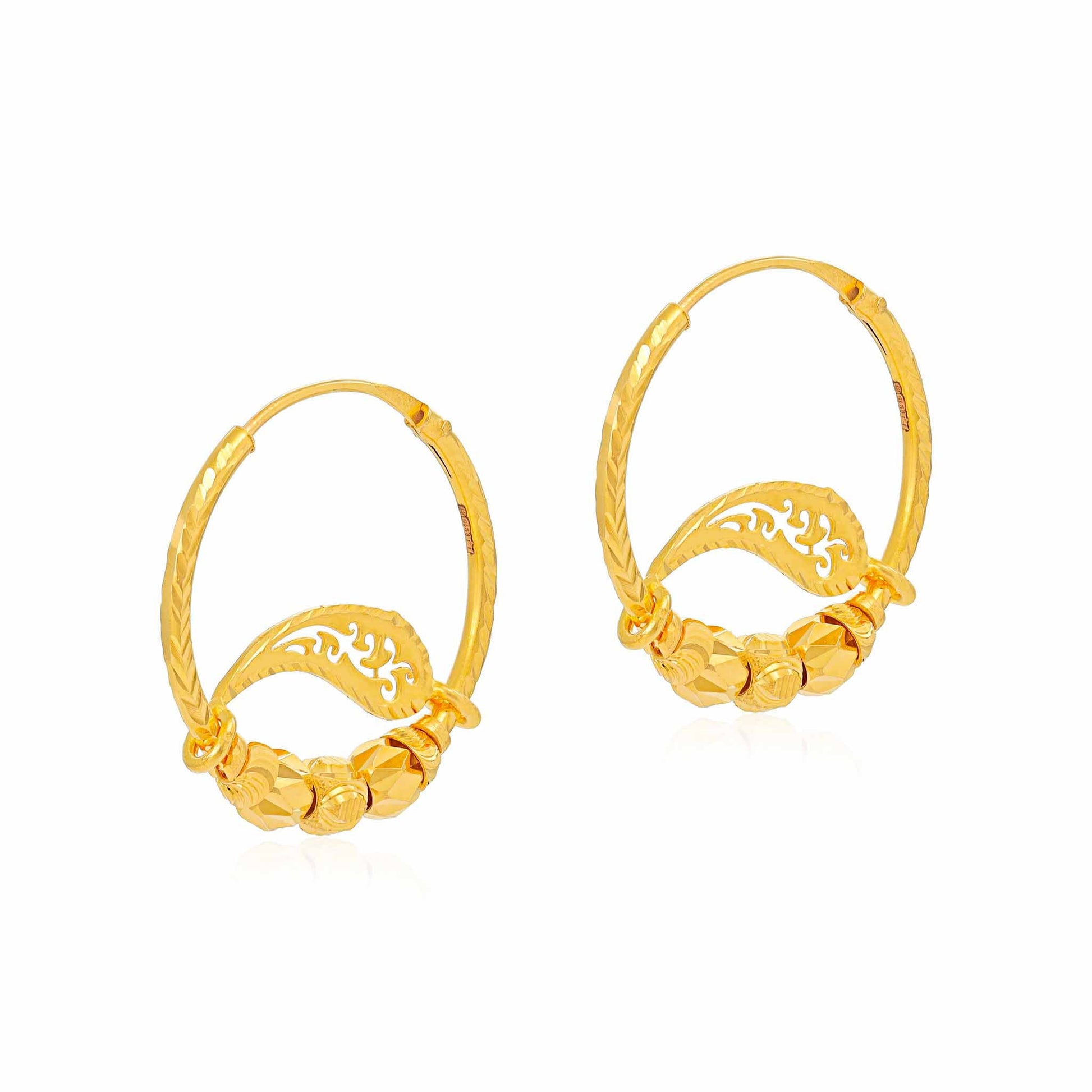 22ct Yellow Gold Hoop Earrings BF1224-ER63 - FJewellery