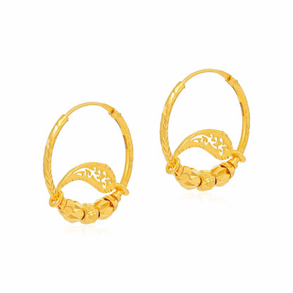 22ct Yellow Gold Hoop Earrings BF1224 - ER63 - FJewellery