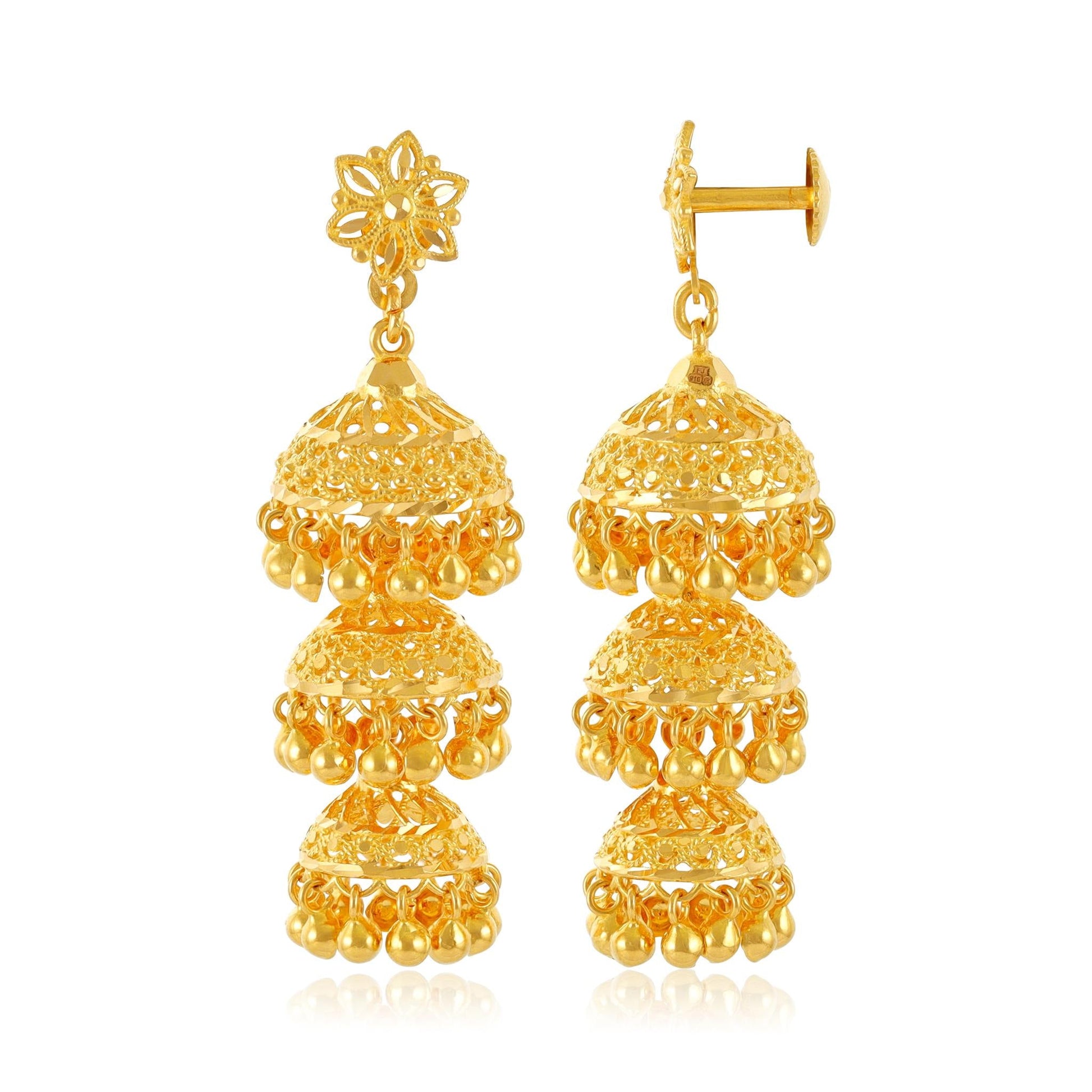 22ct Yellow Gold Jhumka Earrings BF1224 - ER2 - FJewellery