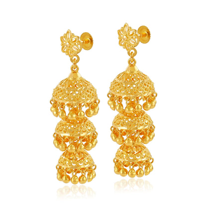 22ct Yellow Gold Jhumka Earrings BF1224 - ER2 - FJewellery