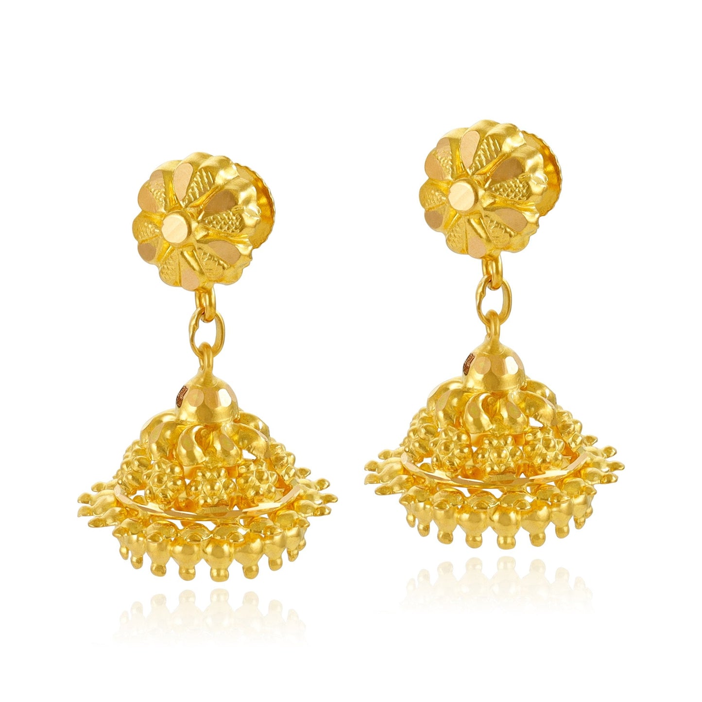 22ct Yellow Gold Jhumka Earrings BF1224-ER3 - FJewellery