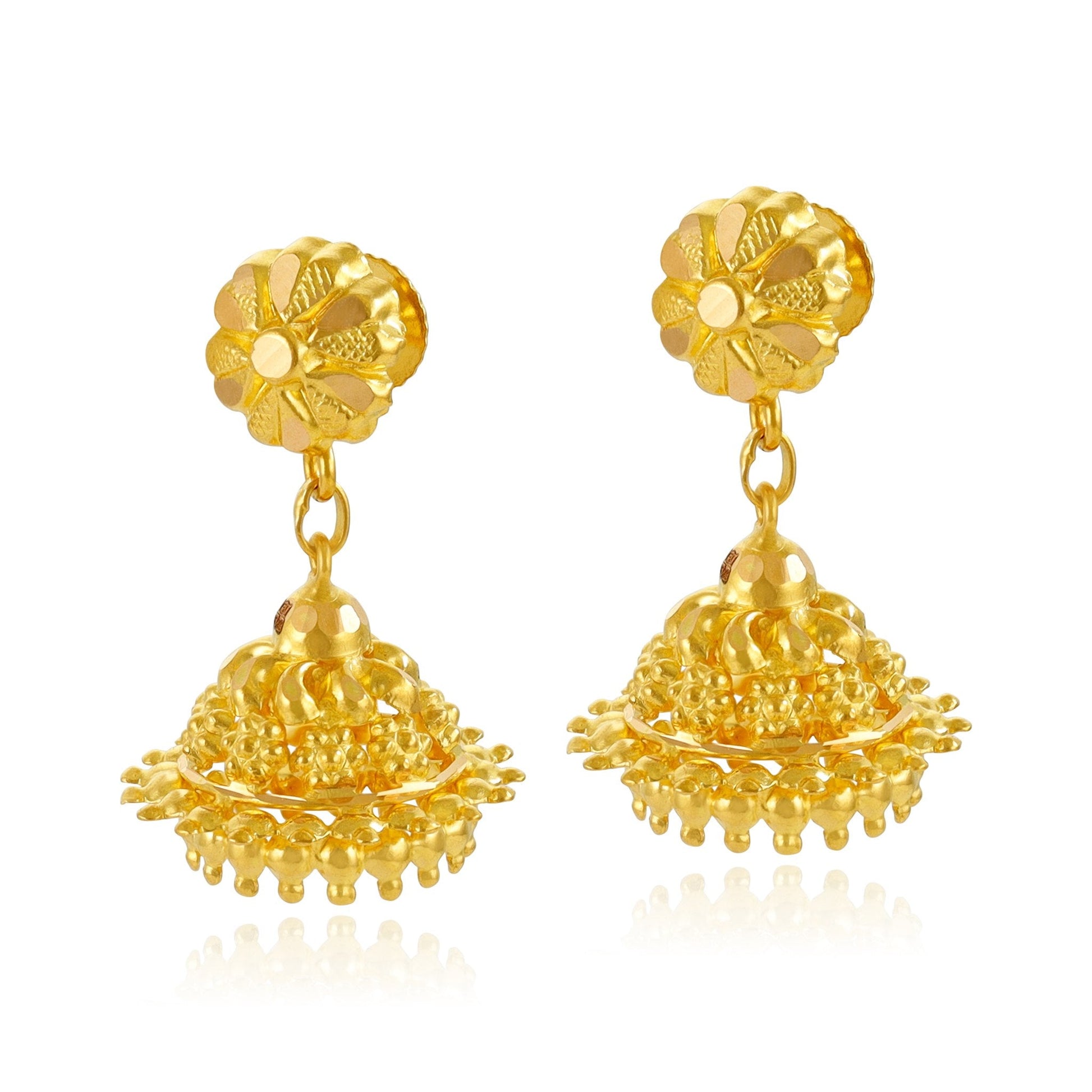 22ct Yellow Gold Jhumka Earrings BF1224-ER3 - FJewellery