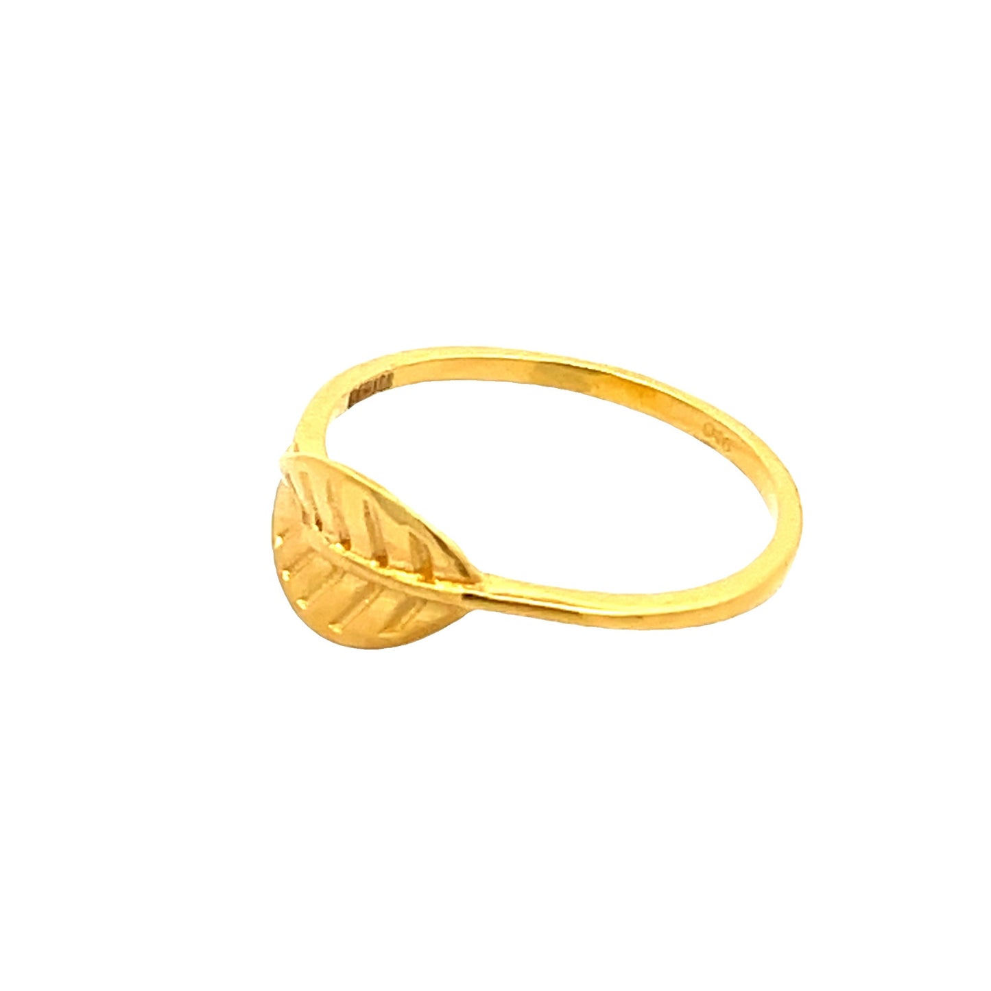22ct Yellow Gold Leaf Ring PZ325-RN77 - FJewellery