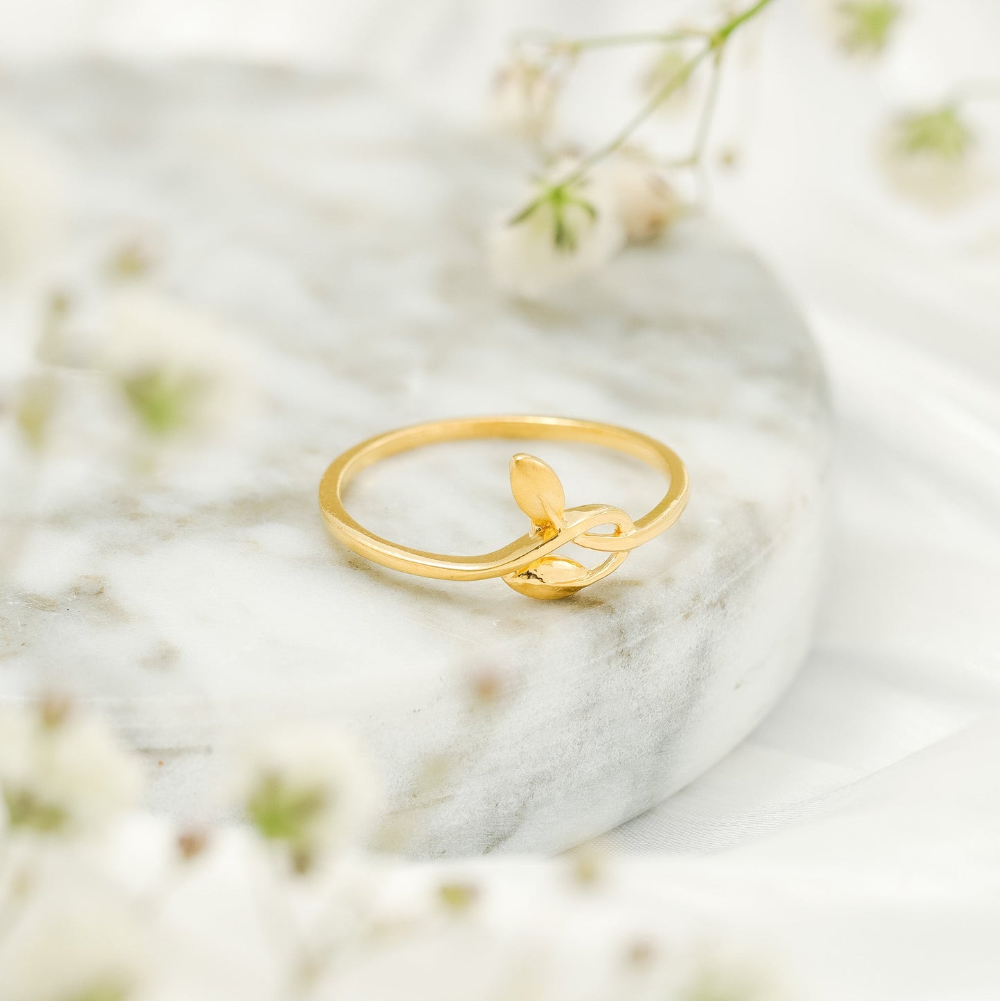 22ct Yellow Gold Leaves Design Ring BF1224 - RN130 - FJewellery