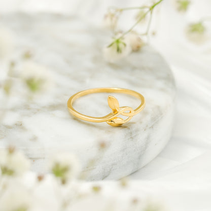 22ct Yellow Gold Leaves Design Ring BF1224 - RN130 - FJewellery