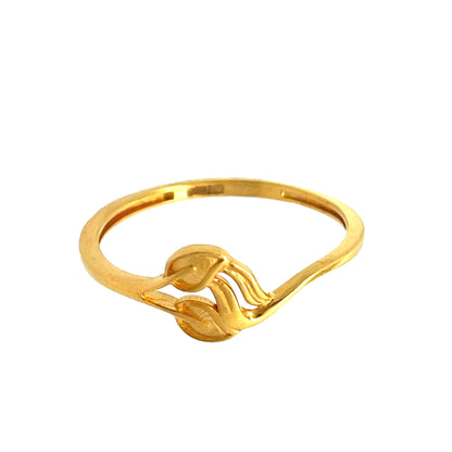 22ct Yellow Gold Leaves Ring PZ325 - RN9 - FJewellery