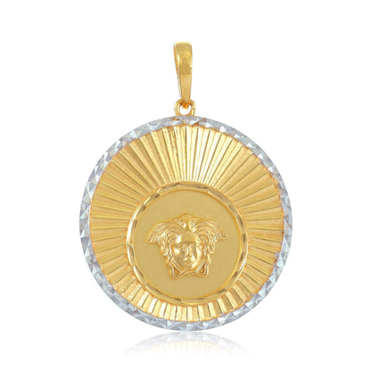 22ct Yellow Gold Mixed Metal Detail Medusa Head Pendant BF1224-PD4 - FJewellery