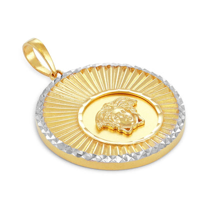 22ct Yellow Gold Mixed Metal Detail Medusa Head Pendant BF1224-PD5 - FJewellery