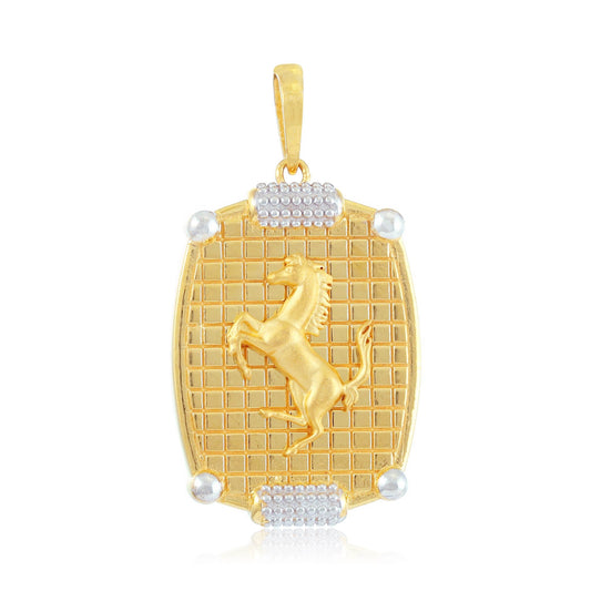 22ct Yellow Gold Mixed Metal Horse Design Pendant BF1224-PD3 - FJewellery