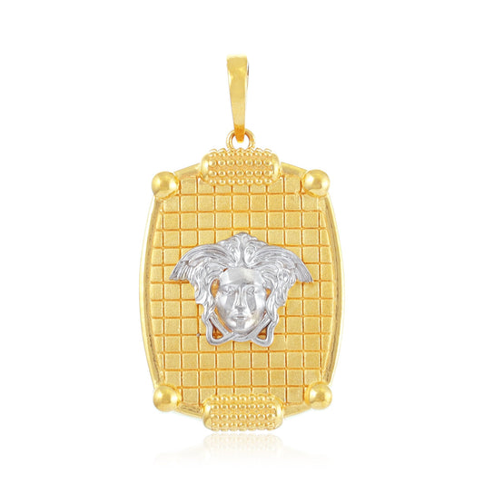 22ct Yellow Gold Mixed Metal Medusa Head Design Pendant BF1224-PD1 - FJewellery