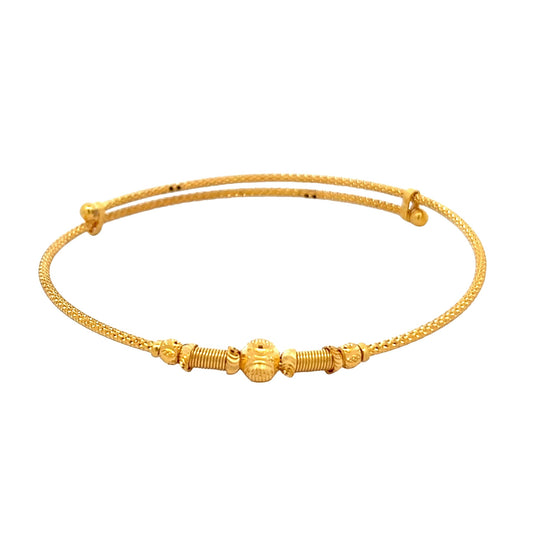 22ct Yellow Gold Modern Bangle PZ325-BN50 - FJewellery