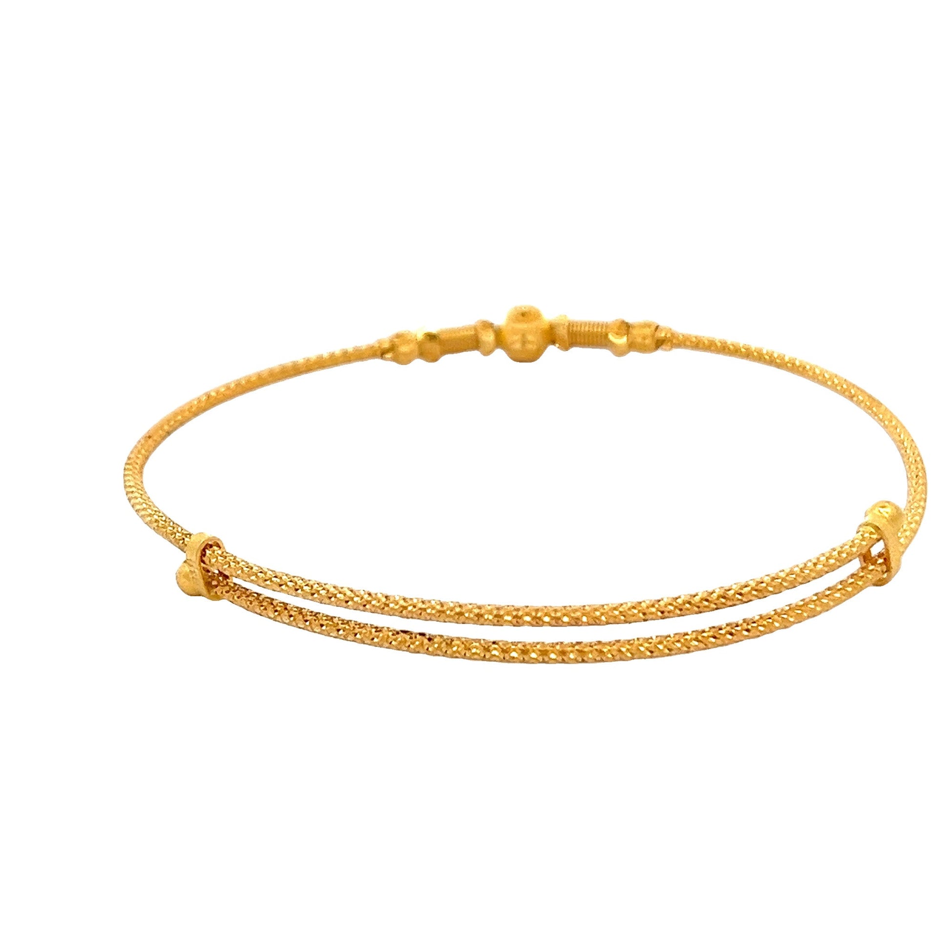 22ct Yellow Gold Modern Bangle PZ325-BN50 - FJewellery
