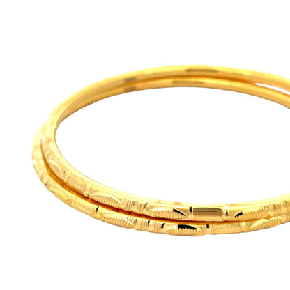 22ct Yellow Gold Modern Bangle PZ325-BN59 - FJewellery