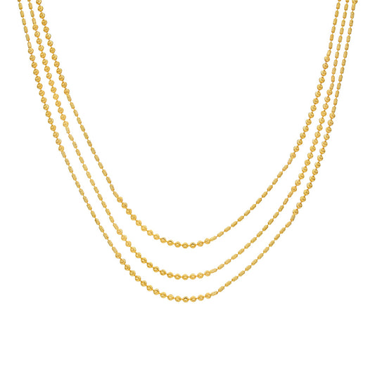22ct Yellow Gold Multilayer Bead Chain Necklace BF1224-NKS10-NK - FJewellery