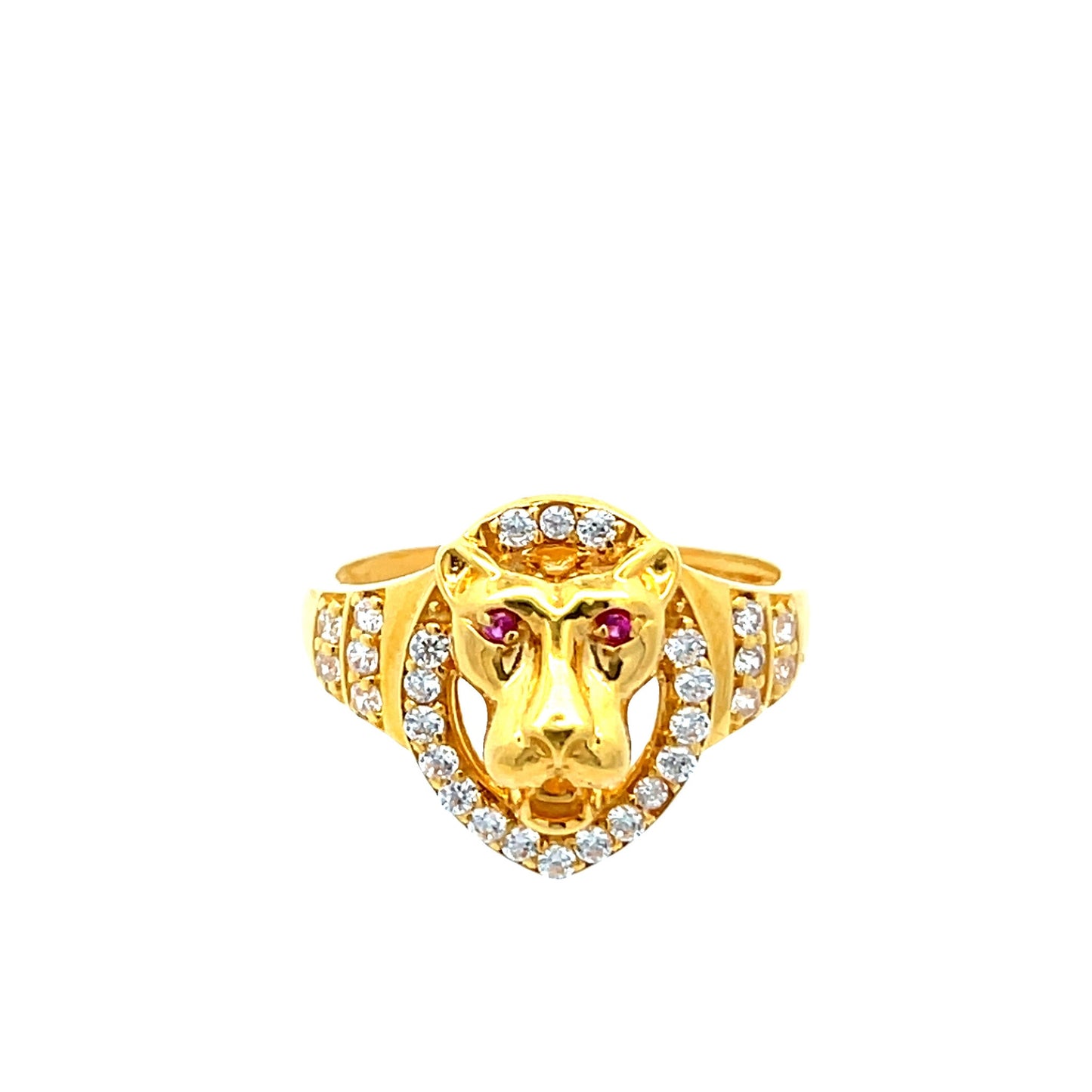 22ct Yellow Gold Panther Ring with Stones PZ325-RN46 - FJewellery