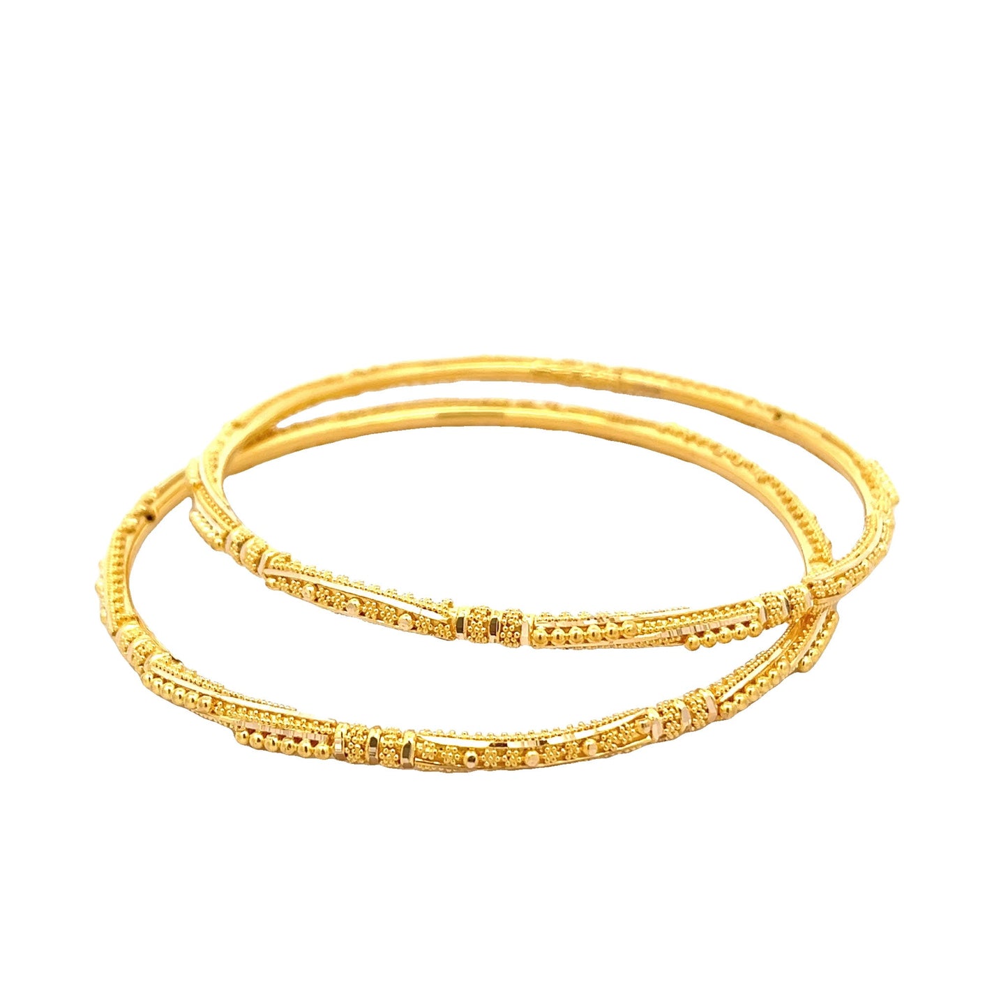 22ct Yellow Gold Patterned Bangle PZ325-BN40 - FJewellery