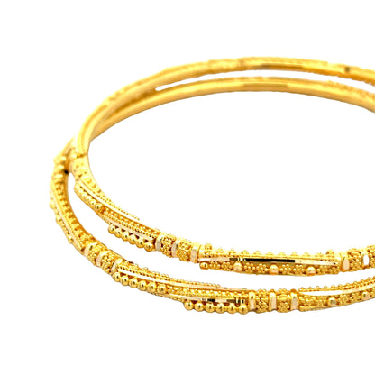 22ct Yellow Gold Patterned Bangle PZ325-BN41 - FJewellery