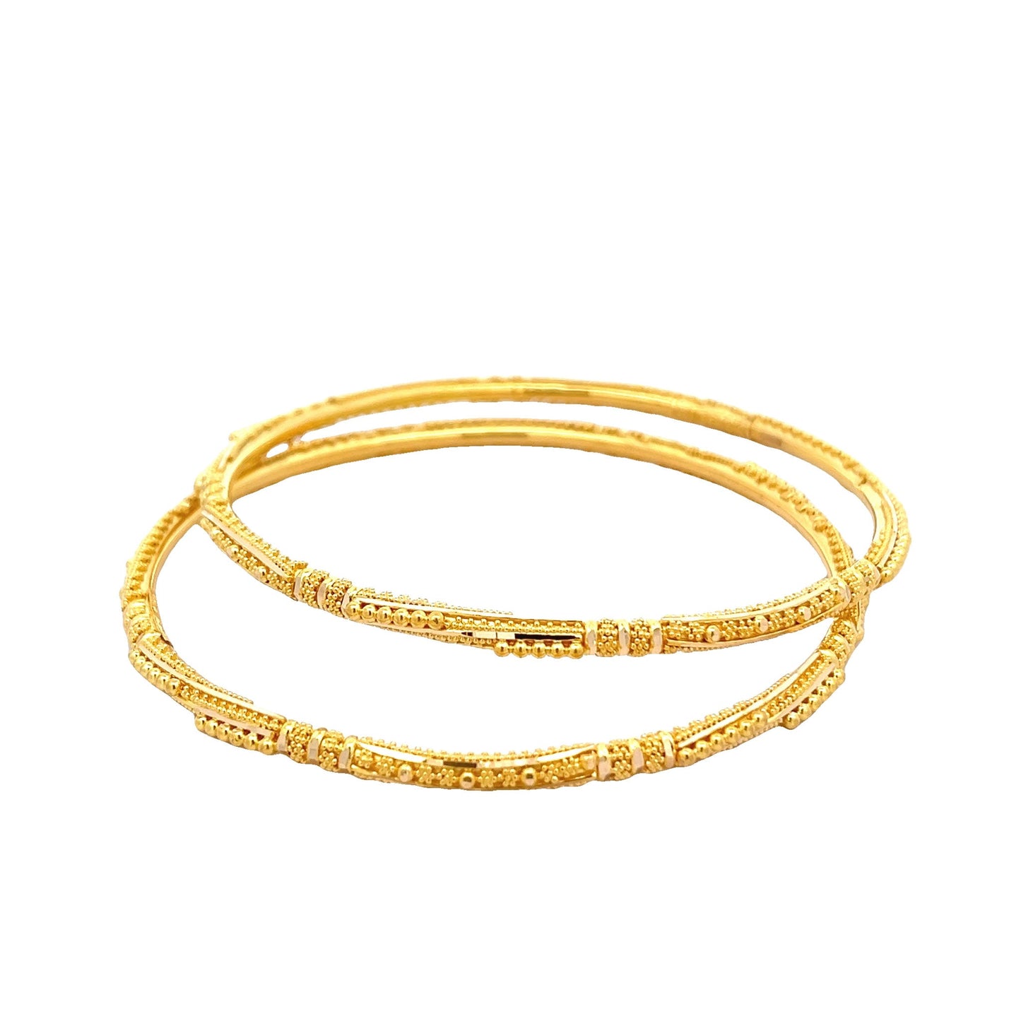 22ct Yellow Gold Patterned Bangle PZ325-BN41 - FJewellery
